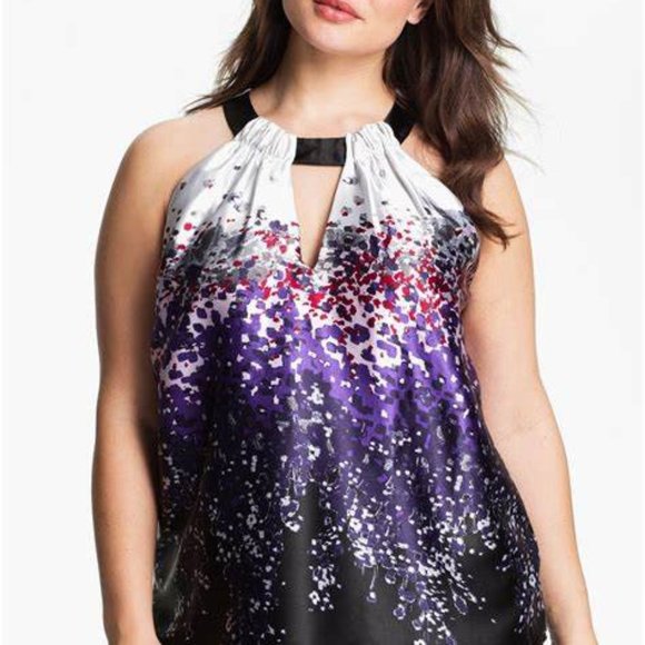 Kenneth Cole Ocean Mist Halter Top Sz 3X - Picture 1 of 5